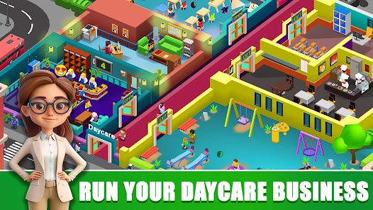 Screenshot 1 for Idle Daycare Tycoon Rich Me Mod APK Unlimited money Mod Menu 7.2.5