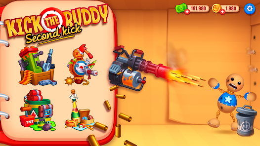 Screenshot 2 for Kick the Buddy Second Kick MOD APK (VIP Unlocked all Weapons) 1.14.1506