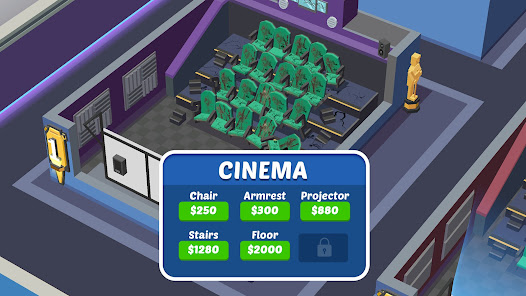 Screenshot 1 for Idle Cinema Empire Idle Games Mod APK Unlimited money Unlocked 2.21.00