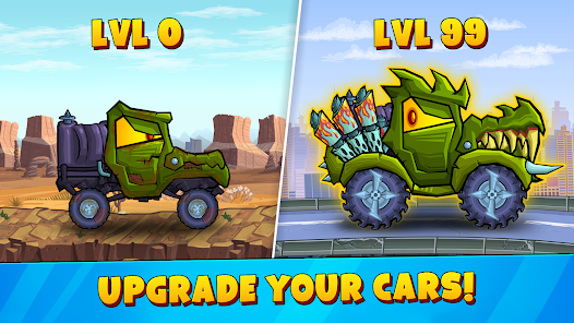 Screenshot 4 for Car Eats Car 3 Hill Climb Race Mod APK Unlocked Full 3.9.961